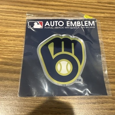 New Milwaukee Brewers Auto Badge 3x4 Decal MLB Team Mirror Finish Emblem - Image 1 of 2