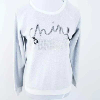 Блеск яркий толстовка Рождество серый блестки XS XS XSMALL праздничная рубашка удобный  - Изображение 1 из 4