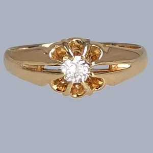 Antique 18ct Gold Diamond Solitaire Ring – Late Victorian / Edwardian – c.1900 - Picture 1 of 5