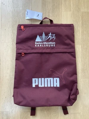  Neuer PUMA Rücksack Tasche mit Fächer, Nylon, weinrot vom Baden-Marathon 2025 - Bild 1 von 3