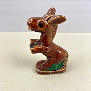 Vintage Brown Ceramic Donkey Figurine Made in Japan 1950s Glazed Ornament 9.5cm - Bild 1 von 8