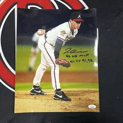 Tom Glavine Autographed Atlanta Braves Signed 11x14 Photo JSA COA Inscribed  - Image 1 of 3