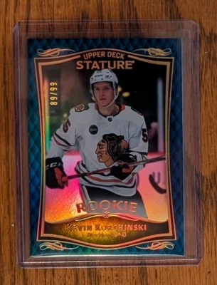 2023-24 Upper Deck Stature Kevin Korchinski Blue /99 Rookie #46 - Image 1 of 2