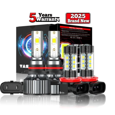 Kit combinado de 4 faros LED blancos + faros antiniebla 6000K para Fiat 500L 2014-2020 Foto 1 de 4