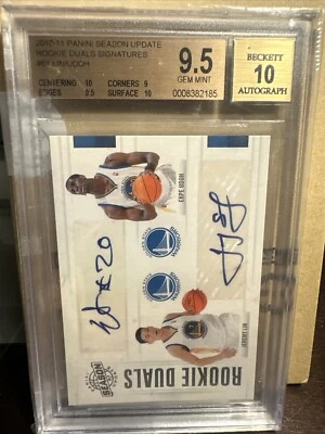 BGS 9.5 Auto 10 - 2010 Panini Season Update Rc Dual Sign Jeremy Lin/Udoh 53/99 - Image 1 of 3