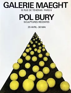 Bury Pol Affiche originale lithographie 1969 art abstrait abstract cinétisation - Imagen 1 de 1