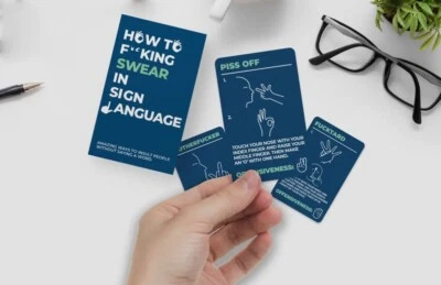 How To F**king Swear In Sign Language Novelty Funny Adult Christmas Secret Santa - Image 1 of 3