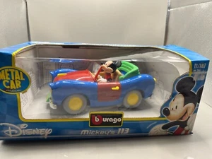 Disney Collection 1/18 MICKEY’S 113 Diecast Metal Car Burago Nib Mickey Mouse - Picture 1 of 10