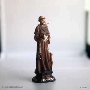 Saint Francis of Assis Resin Statue – 8" Catholic Figurine by moicla™ - Picture 1 of 5