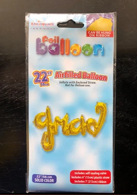 NUEVO GRADUADO DORADO LLENO DE AIRE GLOBO MYLAR DECORACIONES DE FIESTA Foto 1 de 2