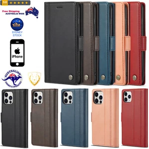 Funda de cuero abatible horizontal de poliuretano termoplástico con soporte y ranuras para tarjetas y billetera para iPhone - Imagen 1 de 13