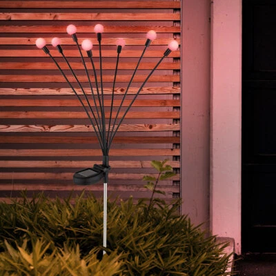 Solarleuchte Außenlampe Steckleuchte LED Gartenlampe RGB Farbwechsel Edelstahl - Bild 1 von 4