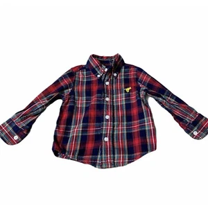 Wrangler Shirt Boys Size 12M Tartan Plaid Button Down Button Front - Picture 1 of 4
