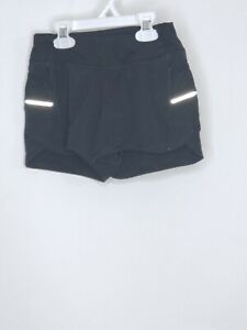 Atheleta Girls Small 7 Color Black Athletic Short Shorts With Reflector Stripes