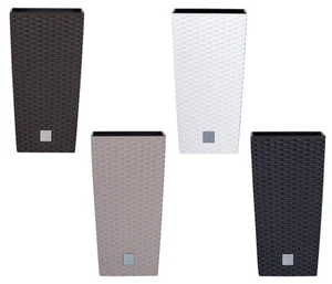 Blumenkübel Blumentopf Rattan-Optik Übertopf Einsatz 4 Farben 6  Größen DRTS - Bild 1 von 9