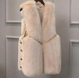 Women's Winter Warm Faux Fur Vest Thickened Casual Sleeveless Waistcoat Fashion - Picture 1 of 4