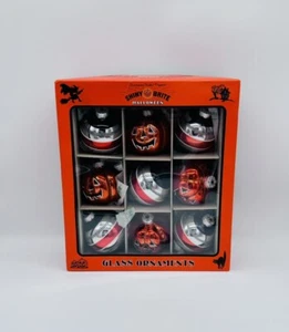 Nuevo Brillante Brite Christopher Radko Halloween Calabaza Redondo Vidrio Adornos - Imagen 1 de 10