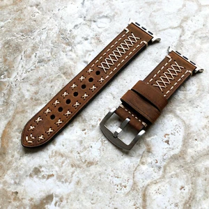 Brown 3 Layers Leather Band for Apple Watch Ultra 2 49mm 9 8 Series 41mm 45mm - Picture 1 of 9