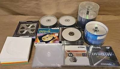 Huge Burnable Blank Disc Lot Bundle DVD-R DVD+R DVD+RW 4.7 GB 120 Minutes 4X-8X  - Image 1 of 3