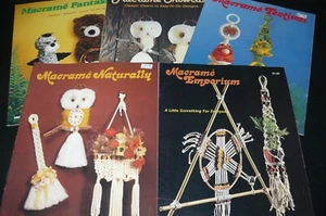 Lot of 5 Vintage Macrame Pattern Books Fantasia Showcase Festival Naturally... - Picture 1 of 4