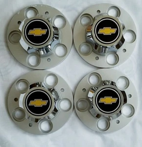 CHEVROLET CHEVY GMC TRUCK 5 LUG 15" 15x8 15x7 RALLY WHEEL CENTER CAPS 4 PCS SET - Picture 1 of 3