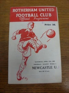 27/04/1963 Rotherham United v Newcastle United  (score noted to front). All UK o - Picture 1 of 1