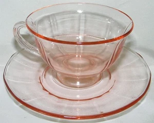 Taza y platillo rosa Fostoria Fairfax - Imagen 1 de 2
