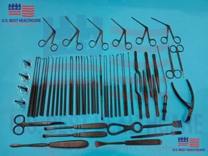Tympanoplasty Instruments 58 Pcs Set Micro Ear Surgery ENT Instruments - Picture 1 of 8