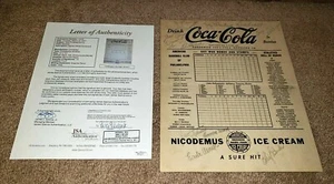 MLB GRAIL - 1944 SCORECARD SIGNED by 14 A's Legends Connie Mack, Bender, Simmons - Picture 1 of 12