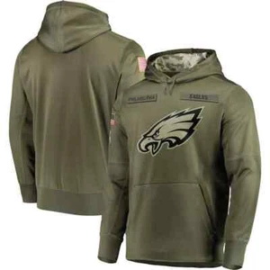 Men's Olive Philadelphia Salute to Service Sideline Therma Sweatshirt Hoodie - Picture 1 of 8