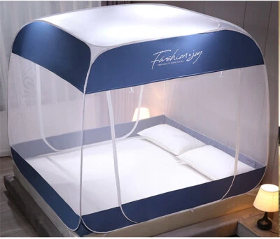 Mosquitera portátil de yurta mongola para cama con parte inferior completa queen king Foto 1 de 4