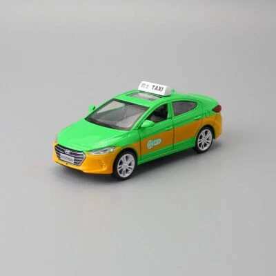 1:43 Hyundai Elantra Taxi Metal Modelo de Coche Metálico Juguete Puerta Trasera Abierta Regalo Foto 1 de 4