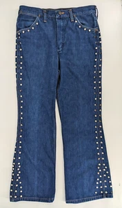 Wrangler Women's High Rise Bootcut Side Grommets Blue Denim Jeans Size 32 x 28 - Picture 1 of 15
