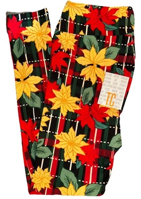 NUEVO LuLaRoe Leggings de Navidad Alto y Curvilíneo (12-18) Negro Rojo Verde Foto 1 de 4