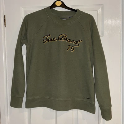 Superdry Khaki Green Sweatshirt Jumper Long sleeve Ladies Size 12 VGC - Image 1 of 4