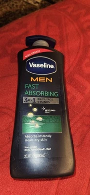 Vaseline Men Fast Absorbing-3 In 1 Face Hands And Body Lotion For Men-20.3 Oz - Image 1 of 2