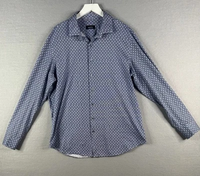 Bugatchi Oooh Cotton Tech Button Up Shirt Mens Sz XL Blue Ocean 8 Way Stretch - Image 1 of 4