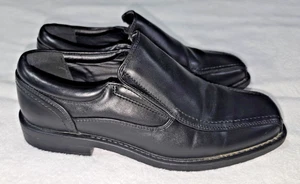 Bruno Marc Jungen Grundschule Jugend Größe 6 elegante schwarze Schuhe Slipper 11" Länge - Bild 1 von 10