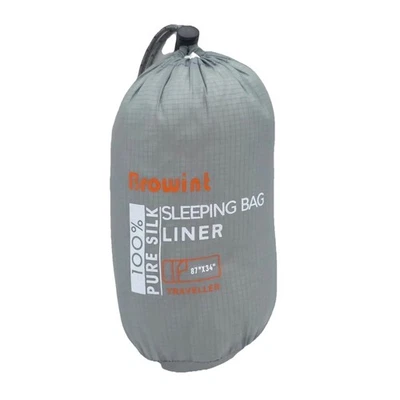 100% SILK Sleeping Bag BROWINT Sleep Sack White 87x43 Lightweight Traveller - Image 1 of 4