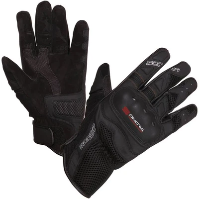 Motorrad Handschuhe L8 - Modeka Sonora Sommer Leder - schwarz-rot - Bild 1 von 3