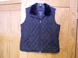 North Crest Women's Full Zip Vest Sleeveless - Size M (10-12) faux fur collar - Picture 1 of 3