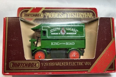 MATCHBOX Y-29 1919 WALKER ELECTRIC VAN JOSEPH LUCAS 1984 VTG - Image 1 of 4