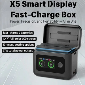 Scatola di Ricarica Rapida Bidirezionale 27W con Display LCD 5 Modalità in 1 per Insta360 X5 - Foto 1 di 8