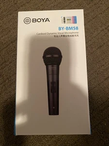 Boya BY-BM58 Cardioid Dynamic Vocal Microphone Vocal Record Singing Speech NIB - Photo 1 sur 3