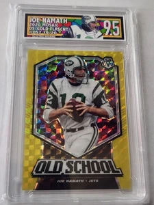 2020 PANINI MOSAIC OLD SCHOOL GOLD FLUORESCENT JOE NAMATH 9.5 GEM MINT - Picture 1 of 3