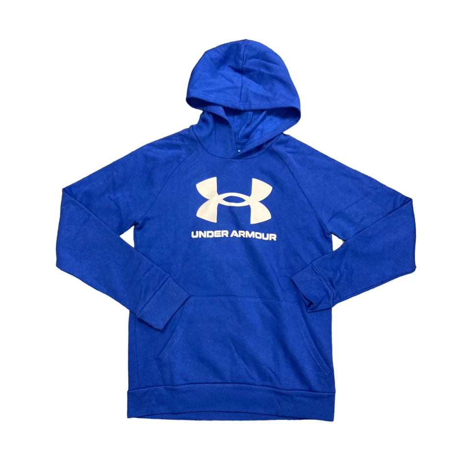 Under Armour Boy's Soft Long Sleeve Rival Fleece Big Logo Hoodie, 1357585 - Image 1 of 3