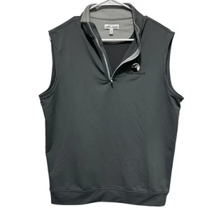 PETER MILLAR Vest Men’s Size Small 3/4 Zip Gray Performance Poker Coulee Logo - Picture 1 of 6