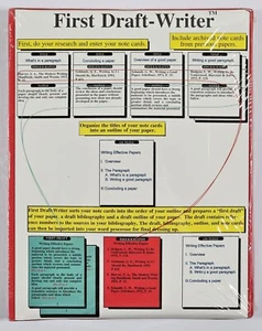 First Draft Writer Software - First Draft Enterprises 1994 - Windows 3.1 NT 95 - Picture 1 of 4