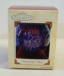 Hallmark Ornament Thank You Glass Ball from 2002 in Original Box - Picture 1 of 2