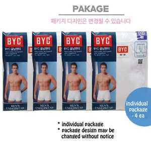 BYC Para hombres 100% Algodón Ropa Interior Baúl 4p Calzoncillos Blanco Básico En Banda Calce Ajustado Kor - Imagen 1 de 11